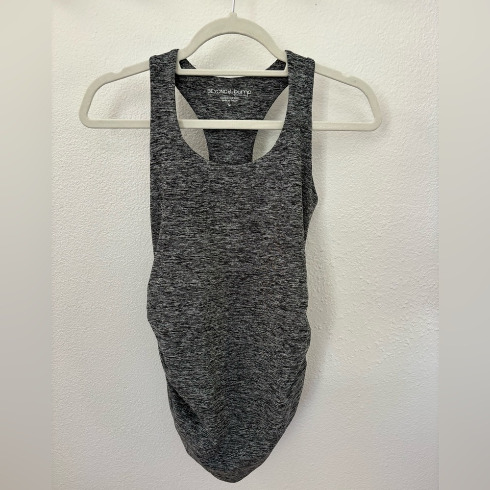Beyond Yoga Beyond The Bump Maternity Shelf Bra Tank Gray